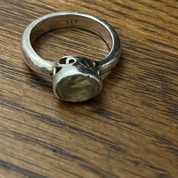 Citrine Oval Stone Sterling Silver Ring SIze 7 - Picture 4 of 5